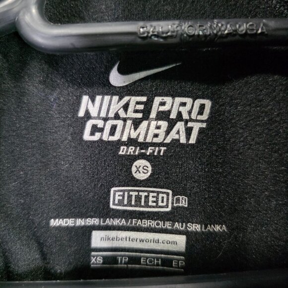 Womens Black Nike Pro Combat Dri-Fit Fitted 1/4 Zip Pullover Therma-Fit Size XS - Picture 3 of 8